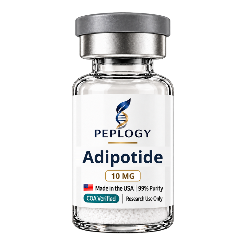 Adipotide 10 MG research peptide vial by Peplogy