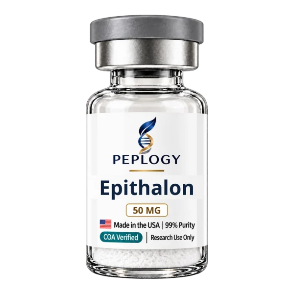 Epithalon 50 MG research peptide vial by Peplogy