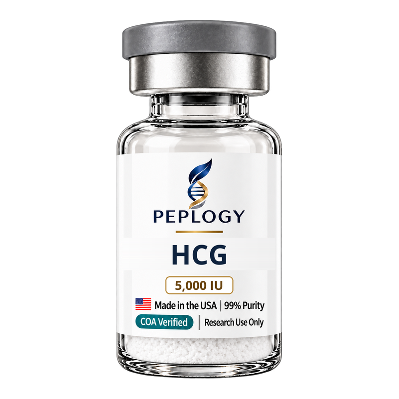 HCG 5,000 IU research peptide vial by Peplogy