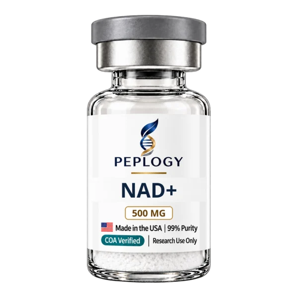 NAD+ 500 MG research peptide vial by Peplogy
