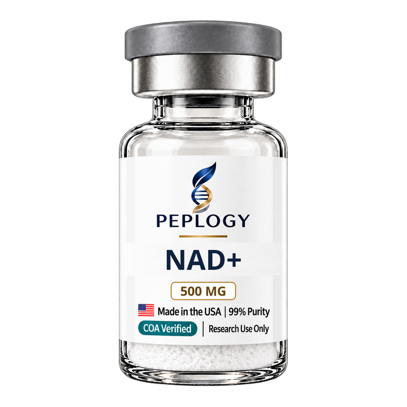 NAD+ 500 MG research peptide vial by Peplogy