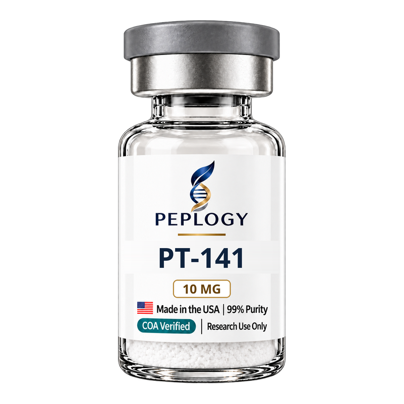 PT-141 10 MG research peptide vial by Peplogy