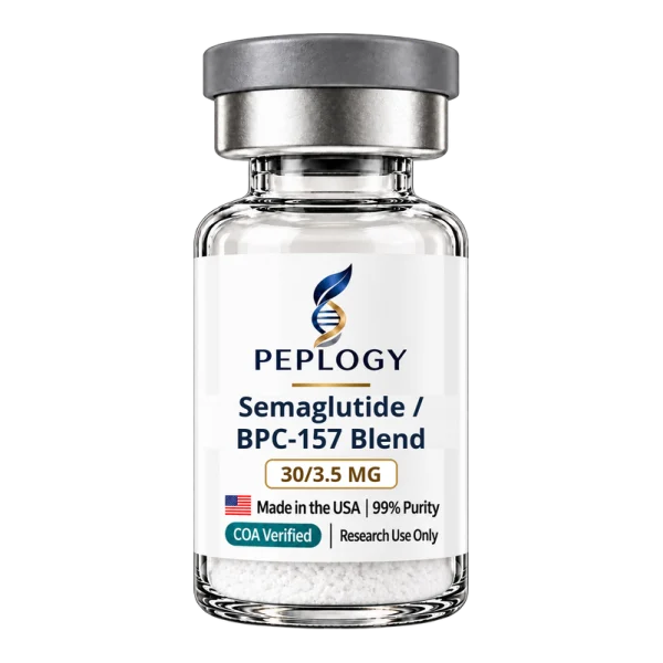 Semaglutide / BPC-157 Blend 30/3.5 MG research peptide vial by Peplogy