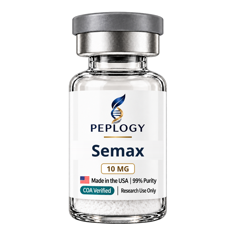 Semax 10 MG research peptide vial by Peplogy